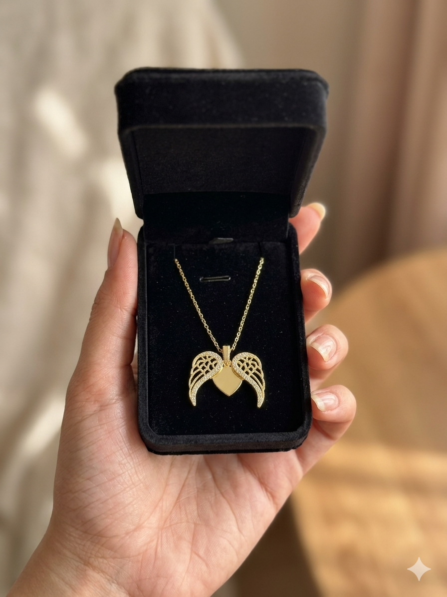 Elegant Couple Hug Pendant Necklace – Romantic Love Necklace with ear studs for Women | Gold Plated Heart Jewelry Gift for Girlfriend, Wife & Anniversary