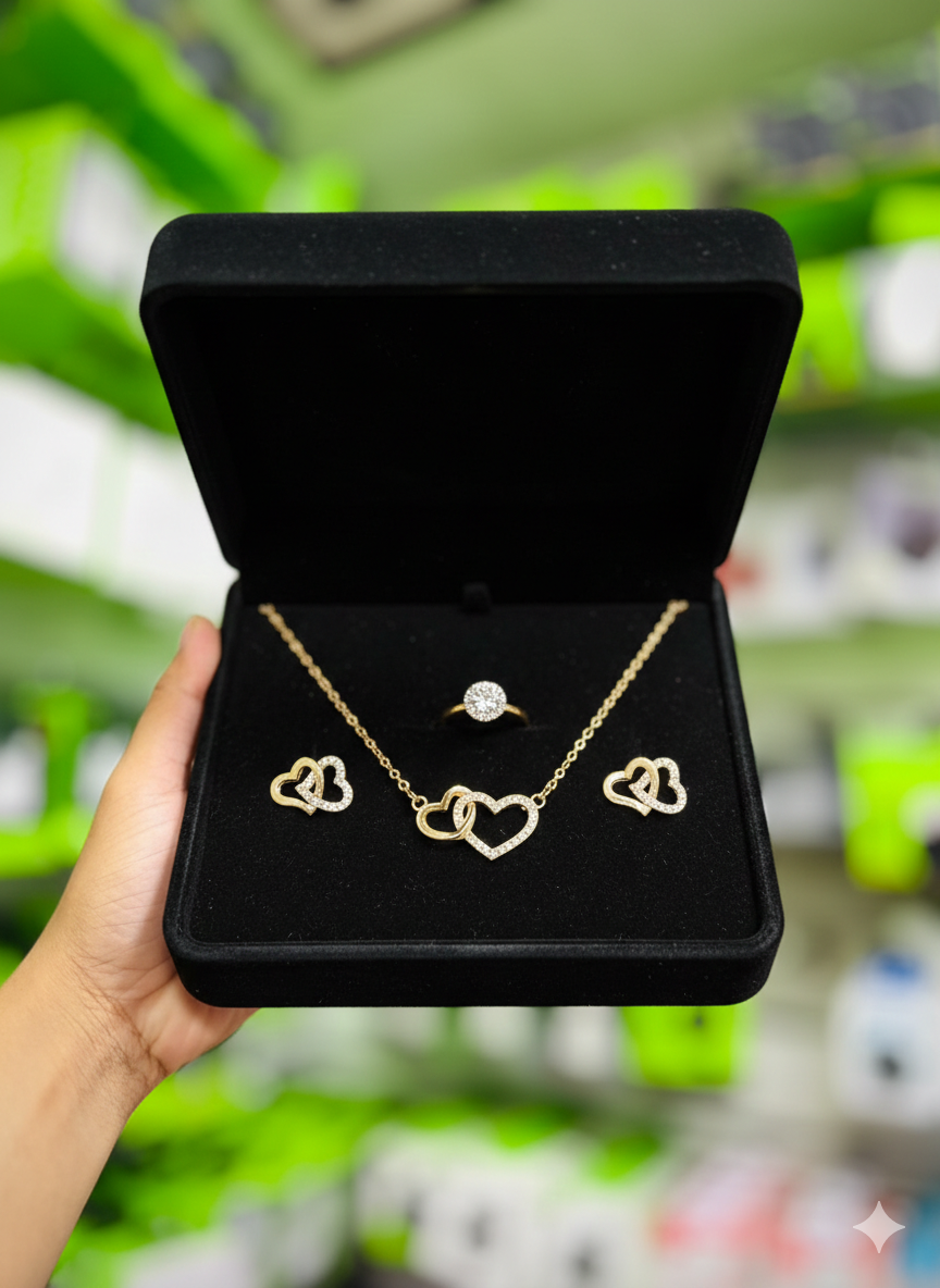 ⌚💖 Smartwatch & Jewelry Gift Set (3+5 Combo) – Luxury Watch with Heart Jewelry for Women