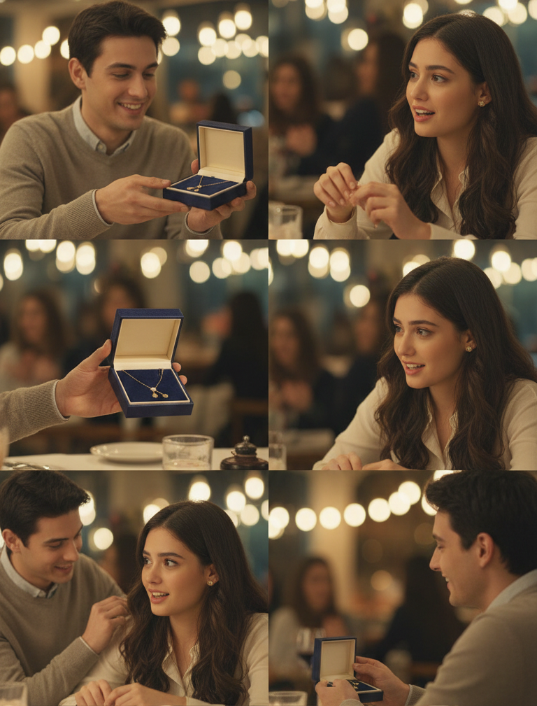 Elegant Hexagon Gold Necklace & Stud Earrings Set ✨ | Minimalist Geometric Jewelry for Women | Perfect Gift