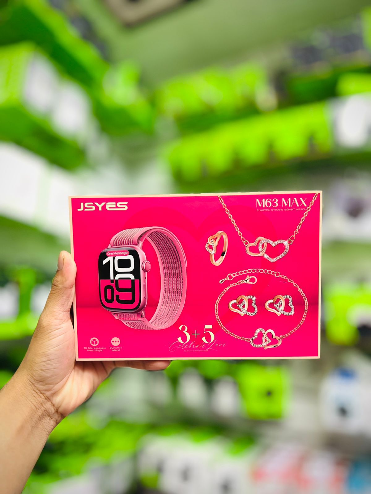 ⌚💖 Smartwatch & Jewelry Gift Set (3+5 Combo) – Luxury Watch with Heart Jewelry for Women